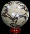 Polished Septarian Sphere - With Stand #43861-2